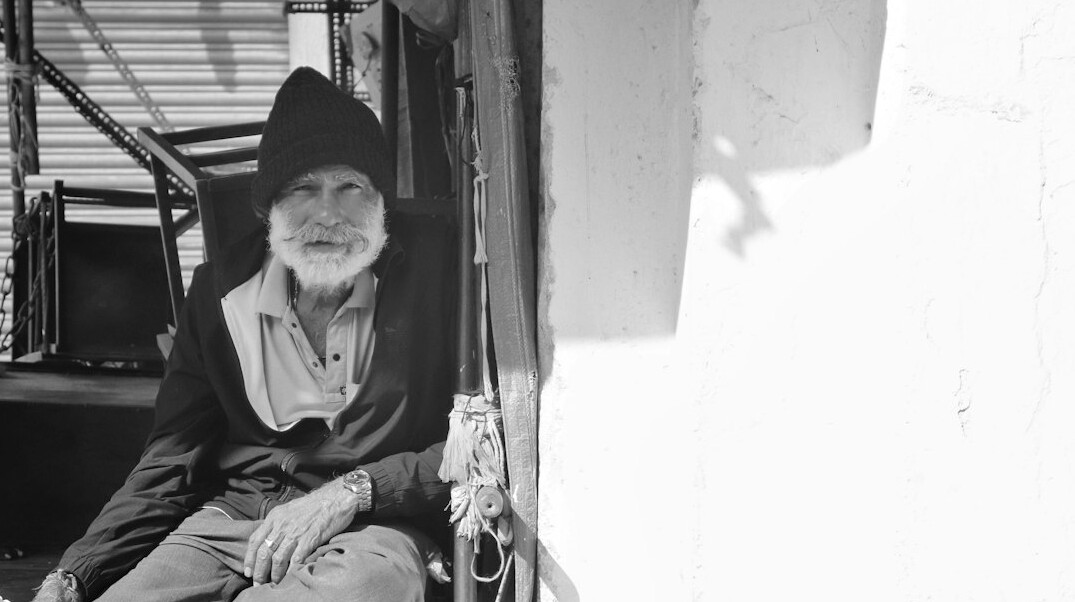 Portrait of a bearded man looking at the camera